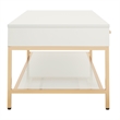 Scranton & Co Cocktail Table in White Gloss with Gold Chrome Base