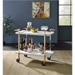 Scranton & Co Contemporary 2-Tier Serving Cart in White and Gold Frame