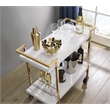 Scranton & Co Contemporary 2-Tier Serving Cart in White and Gold Frame