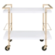 Scranton & Co Contemporary 2-Tier Serving Cart in White and Gold Frame