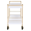 Scranton & Co Contemporary 2-Tier Serving Cart in White and Gold Frame