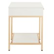 Scranton & Co End Table in White Gloss with Gold Chrome Base