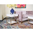 Scranton & Co End Table in White Gloss with Gold Chrome Base