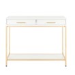 Scranton & Co Foyer Table in White Gloss with Gold Chrome Frame