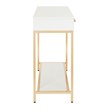 Scranton & Co Foyer Table in White Gloss with Gold Chrome Frame