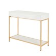 Scranton & Co Foyer Table in White Gloss with Gold Chrome Frame