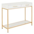 Scranton & Co Foyer Table in White Gloss with Gold Chrome Frame
