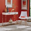 Scranton & Co Foyer Table in White Gloss with Gold Chrome Frame