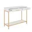 Scranton & Co Foyer Table in White Gloss with Gold Chrome Frame