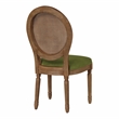 Scranton & Co Contemporary Cane Oval Back Chair in Moss Green Fabric