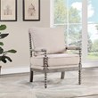 Scranton & Co Contemporary Spindle Arm Chair in Linen Beige Fabric