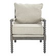 Scranton & Co Contemporary Spindle Arm Chair in Linen Beige Fabric