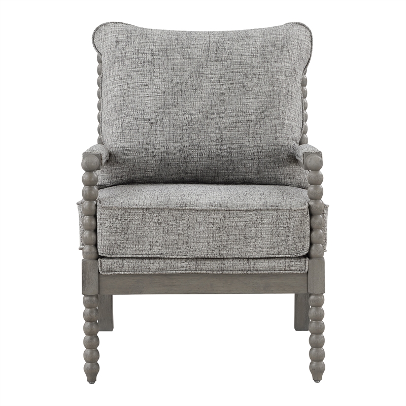 Scranton & Co Contemporary Spindle Arm Chair in Graphite Gray Fabric