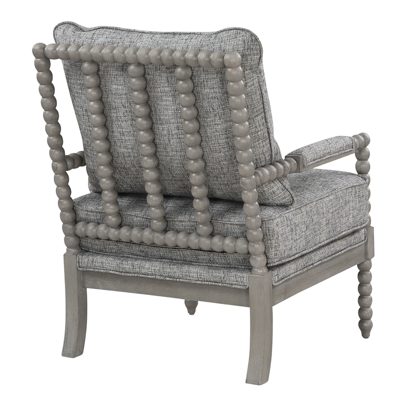 Scranton & Co Contemporary Spindle Arm Chair in Graphite Gray Fabric