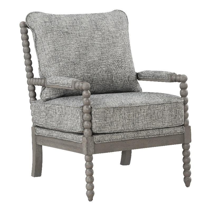 Scranton & Co Contemporary Spindle Arm Chair in Graphite Gray Fabric