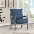 Scranton & Co Contemporary Spindle Arm Chair in Azure Blue Fabric