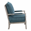 Scranton & Co Contemporary Spindle Arm Chair in Azure Blue Fabric