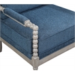Scranton & Co Contemporary Spindle Arm Chair in Azure Blue Fabric