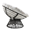Scranton & Co Contemporary Swivel Chair in White with Black Wicker Frame
