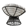 Scranton & Co Contemporary Swivel Chair in White with Black Wicker Frame