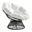 Scranton & Co Contemporary Swivel Chair in White with Black Wicker Frame