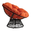 Scranton & Co Contemporary Swivel Chair in Orange with Gray Wicker Frame