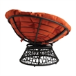 Scranton & Co Contemporary Swivel Chair in Orange with Gray Wicker Frame