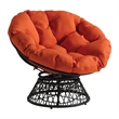 Scranton & Co Contemporary Swivel Chair in Orange with Gray Wicker Frame
