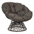 Scranton & Co Contemporary Swivel Chair in Brown with Brown Wicker Frame