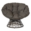 Scranton & Co Contemporary Swivel Chair in Brown with Brown Wicker Frame