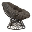 Scranton & Co Contemporary Swivel Chair in Brown with Brown Wicker Frame