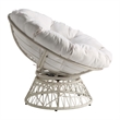 Scranton & Co Contemporary Swivel Chair in White with White Wicker Frame