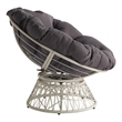 Scranton & Co Contemporary Swivel Chair in Gray with Cream Wicker Frame