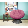 Scranton & Co Contemporary Swivel Chair in Purple with Gray Wicker Frame