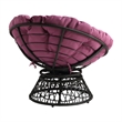 Scranton & Co Contemporary Swivel Chair in Purple with Gray Wicker Frame