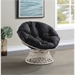 Scranton & Co Contemporary Swivel Chair in Black with Cream Wicker Frame