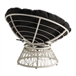 Scranton & Co Contemporary Swivel Chair in Black with Cream Wicker Frame