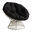 Scranton & Co Contemporary Swivel Chair in Black with Cream Wicker Frame