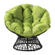 Scranton & Co Contemporary Swivel Chair in Green with Black Wicker Frame
