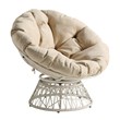 Scranton & Co Contemporary Swivel Chair in Cream with Cream Wicker Frame