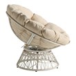 Scranton & Co Contemporary Swivel Chair in Cream with Cream Wicker Frame