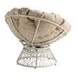 Scranton & Co Contemporary Swivel Chair in Cream with Cream Wicker Frame