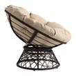 Scranton & Co Contemporary Swivel Chair in Cream with Brown Wicker Frame
