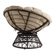Scranton & Co Contemporary Swivel Chair in Cream with Brown Wicker Frame