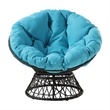 Scranton & Co Boho Swivel Chair in Blue with Gray Resin Wicker Frame