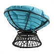 Scranton & Co Boho Swivel Chair in Blue with Gray Resin Wicker Frame