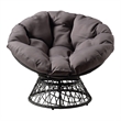 Scranton & Co Boho Swivel Chair in Gray with Gray Resin Wicker Frame
