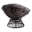 Scranton & Co Boho Swivel Chair in Gray with Gray Resin Wicker Frame