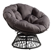 Scranton & Co Boho Swivel Chair in Gray with Gray Resin Wicker Frame
