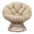 Scranton & Co Boho Swivel Chair in Cream with Natural Wicker Weave Frame